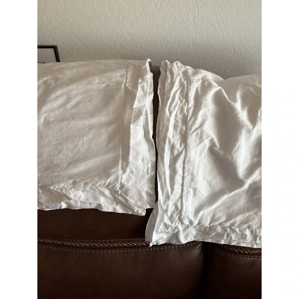 Pottery Barn 20x26 Size Pillow Sham Set Of 2 Cotton White